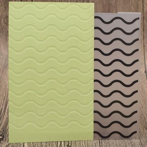 Wave Line Pattern Plastic Embossing Folder Stencil Template For Scrapbooking Photo Album Paper Card Background Decoration