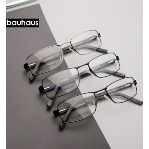 ZG130 Bauhaus new arrival metal frame acetate temple high quality prescription glasses