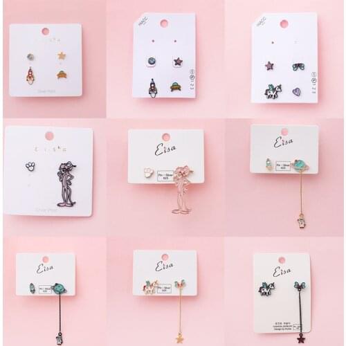 High Quality New Women Enamel Cartoon Earring Animal Spaceman Unicorn Star Rocket Pendant Painting Oil Drop Earrings Jewelry INS