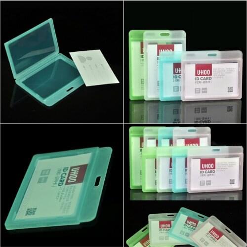 1PC Work Name Plastic Card Holders Business Work Card ID Badge Lanyard Holder Hot Vertical Metal ID Business Case