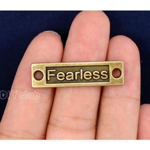 40pcs-Antique Bronze Fearless Connector Charms 35x9mm