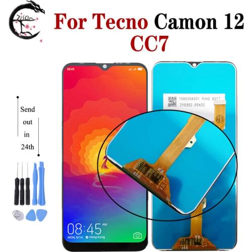 6.52" For Tecno Camon 12 CC7 LCD Display Screen Touch Digitizer Sensor Assembly For Tecno Camon12 Replacement Phone Parts Tested