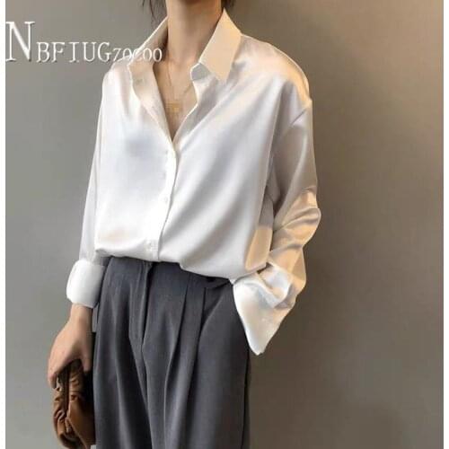 Satin Women Blouse New Design 2021 Summer Korean Loose Female Blouses