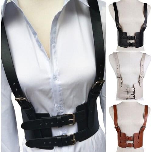 Girdle Decorative Waist Belt Harness Pu Waistband Women Solid Color Body Bondage Suspenders Straps Retro Slimming Waist Seal
