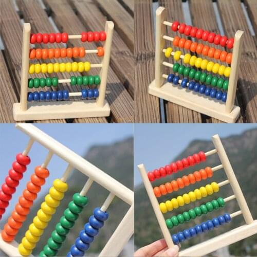 Baby Toy Wooden Abacus Colorful Small Number Counting Calculating Beads Kids Math Learning Early Educational Toy Wooden Math Toy