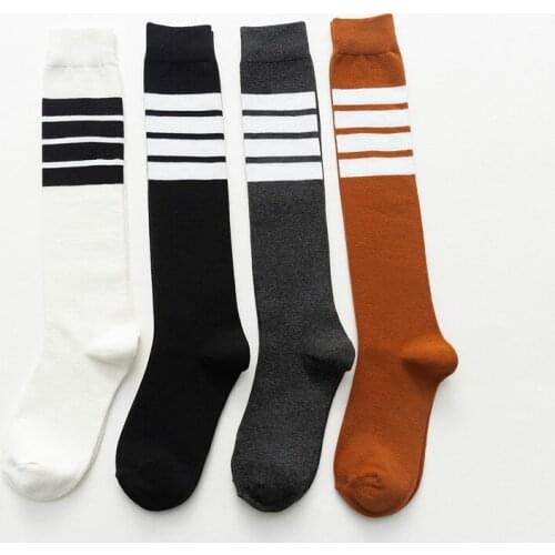 Women Over Knee Thigh High Over The Knee Stockings New Sexy Medias Black White Striped Long Socks Ladies Girls Warm Knee Socks