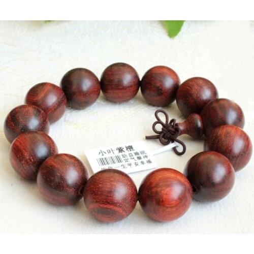 Good 18mm Lobular Red Sandalwood Beads Tibetan Buddhism Bracelet