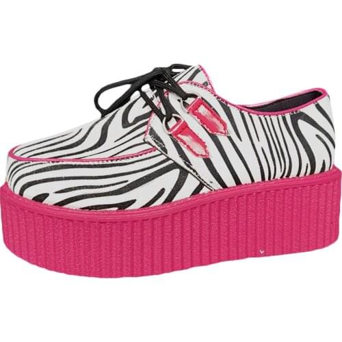 Fashion Vulcanize Shoes Spring Autumn Womens Wedge Leopard Stirp Casual Round Toe Platform Lace Up Shoes Sneakers Plus Size#35