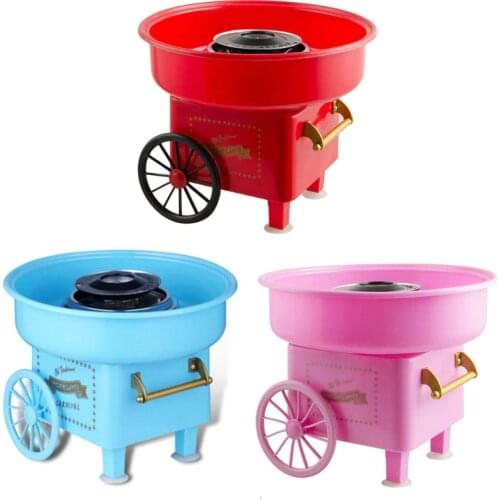 Nostalgia Trolley Cotton Candy Machine Fashion Mini Candy Floss Maker Home Use Countertop Electric Creative Candy Machine Kit
