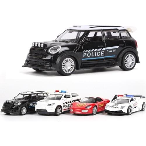 1:32 Simulation Police Series Car Model Pull Back Metal Diecasts SUV Sports Vehicle Racing Collection Toy for Children Boys Y083