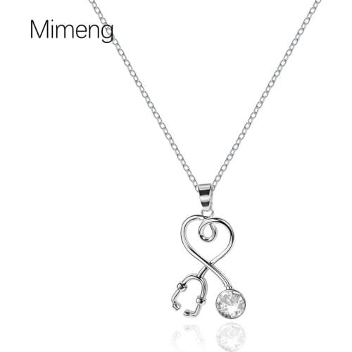 Trendy New Jewelry Creative Simple Design of European and American Alloy Cute Stethoscope Necklaces for Lovers