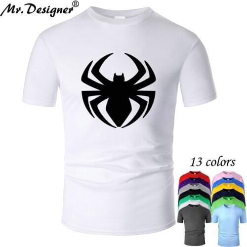 Spider Line Art O Neck Cotton T Shirt Men Unisex Summer Short Sleeve Designed Casual New Fashion Women Top tees m01010