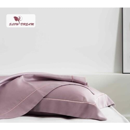 SlowDream Pillowcase Home Bedding Pillow Cover Bedclothes Purpel 100% Pure Natural Silk Fabric Home Textiles Pillow Cover 48x74
