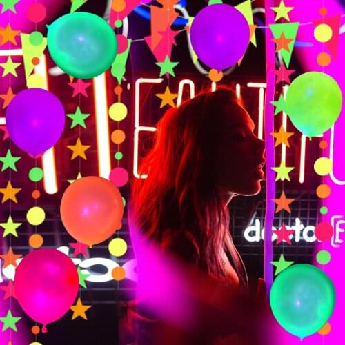 12inch Neon Glow Balloons Luminous Balloons UV Blacklight Reactive Latex Ballon For Xmas Birthday Wedding Fluorescent Balloons