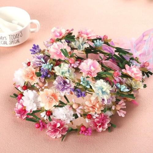 Crowns Flower Hair Headbands Wedding Bridesmaid Bride Wreath Fashion Women Party Beach Hair Jewelry Accessories Headpiece