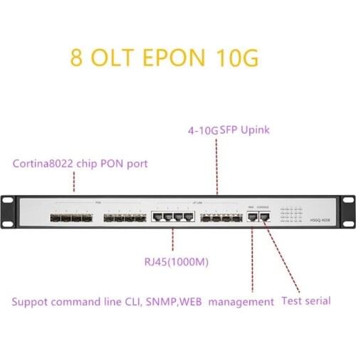 OLT EPONUPlink SFP 10G EPON OLT 8 PON RJ451000M 10 gigabit 8 PON port OLT GEPON support L3 Router/Switch Open software RJ451000M