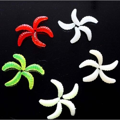 30 Pcs/Set 2cm 0.3g Smell hand pole bait fishing lure soft bread bug bionic grubs trout lure soft bait