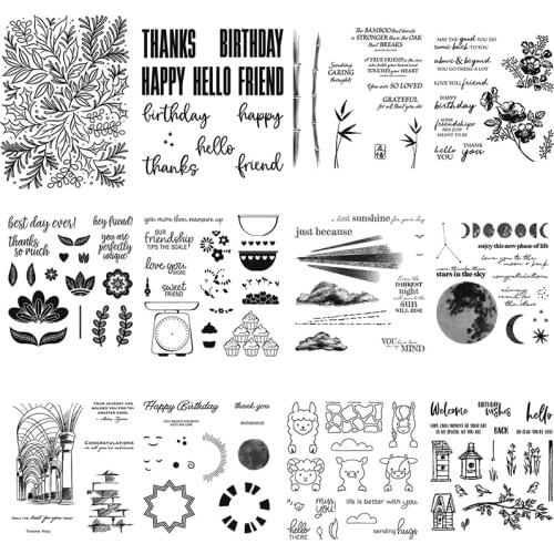 Big Wishes Blooms Path Places Sunshine Measure of Love Natural TexturesTransparent Clear Stamp For Scrapbooking Craft Card 20A