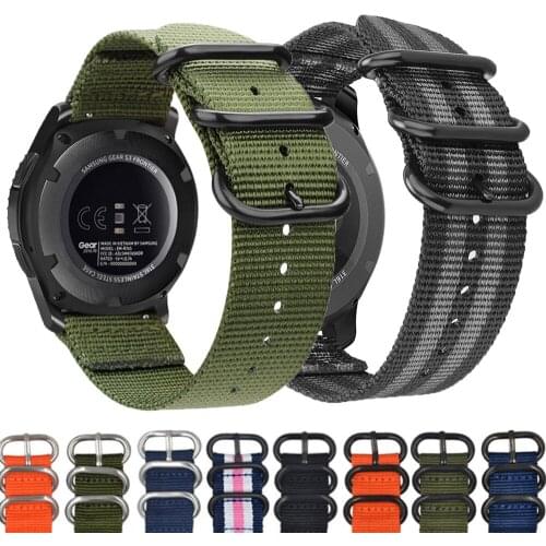 20mm 22mm watch strap For Samsung Galaxy watch 3 45mm 46mm Active2 Gear S3 frontier Sports nylon nato huawei watch gt2 strap