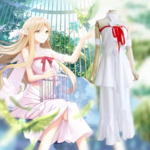 Anime Sword Art Online Cosplay Costumes Asuna Yuuki Cosplay Costume White Dress Halloween Party Women Cosplay Costume