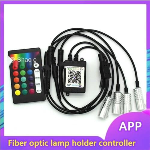 LED Fiber Optical Light App RF Dual-Use 12V Wireless Remote Control RGB Light Source Bluetooth Applicable to Car Ambience Light