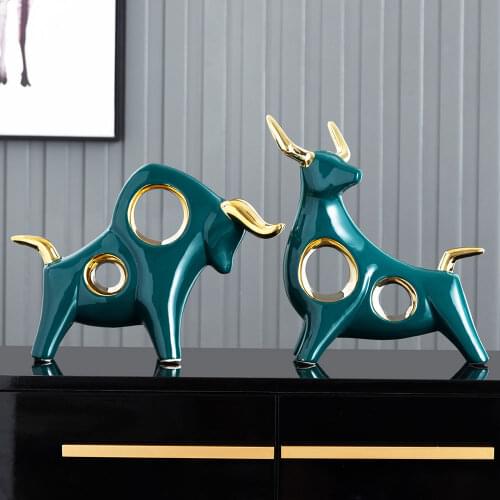 Home Decoration Accessories for Living Room Ceramic Animal Figurines Souvenirs Christmas Decorations Home Decor Modern Sculpture