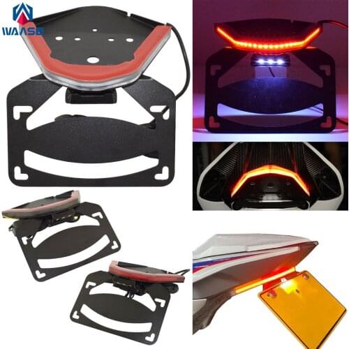 Waase Motorcycle Fender Registration Bracket License Plate Holder Frame With Led Light For BMW S1000RR S1000 RR 2019 2020