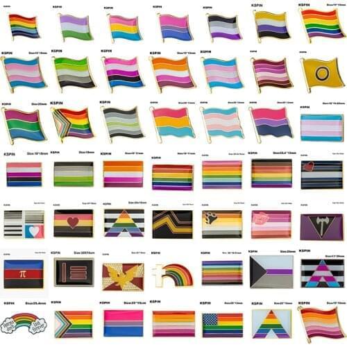 LGBT Pride 6 Colors Rainbow Flag Pinback Button Badge Gay Lesbian Symbol Pin