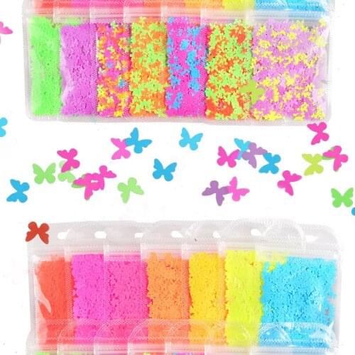 1 Bag of New Bone Bag Multicolor Medium Butterfly Nail Art Sequins Nail Art Decor