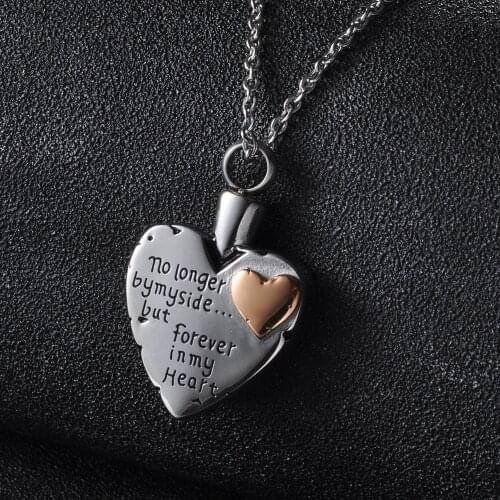 10pcs/lot Mirror Polish Stainless Steel Forever in My Heart Cremation Necklace Jewelry for Ashes Keepsake Memorial Urn