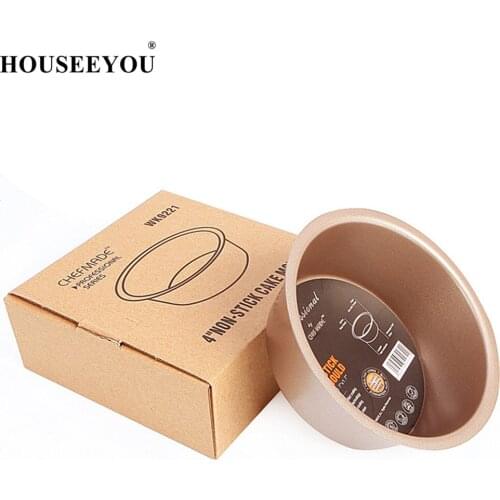 4" Round Deep Non Stick Cake Pans Baking Tray Pie Dish Bread Mold Pizza Oven Loaf Bakeware Home Kitchen Cook DIY Cooking Tools
