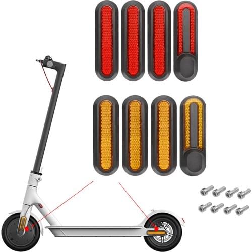 4 Pcs Decorative Plastic Shells and Reflect Light Tags Paster Decals Reflector Bars for Xiaomi M365 1S Pro Pro2 and Lite Scooter