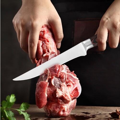 5.5 Inch Fillet Knife Boning Knife Covers Razor Sharp High Carbon Stainless Steel Pakkawood Handle for Meat and Poultry Tools