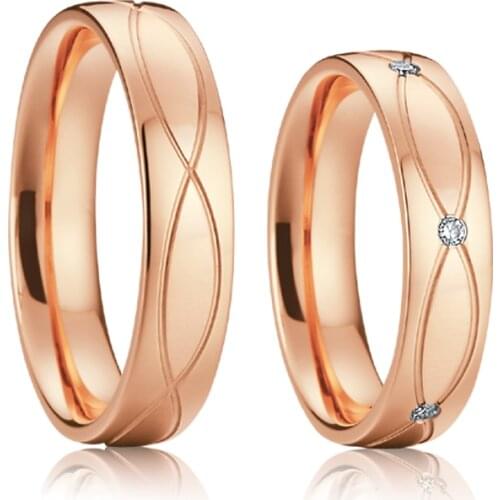50pcs ladies cz jewellery love alliances custom wedding rings for women rose gold color fashion jewelry love couple Ring men
