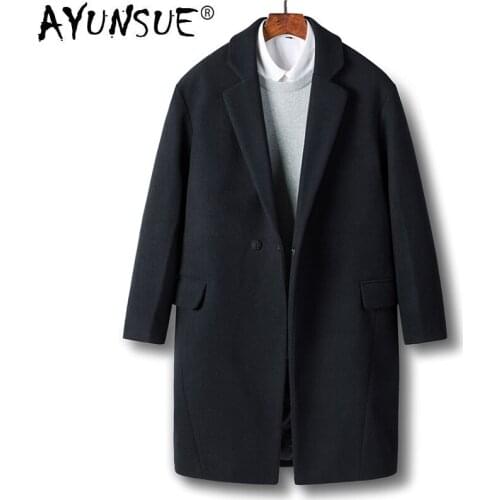 AYUNSUE Wool Coat Men Clothes 2020 Autumn Winter Long Jacket Korean Woolen Coat Overcoat Sobretudo Masculino 20188718 KJ4299