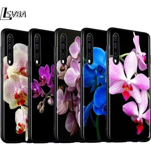 Black Cover Shell Orchid Flowers for Samsung Galaxy A90 A80 A70S A60 A50S A40 A30 A20 A10 E S A2 Core Phone Case