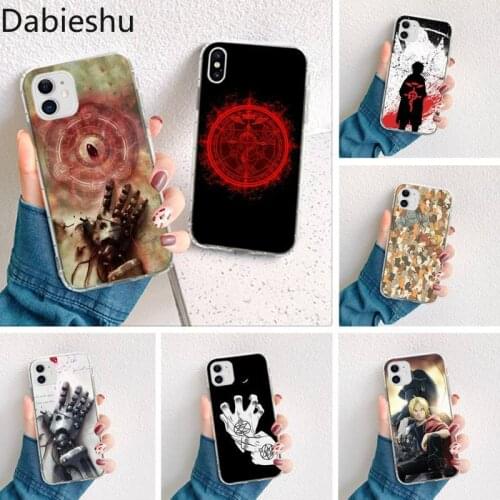Anime FullMetal Alchemist black Phone Case Hull for iPhone 11 pro XS MAX 8 7 6 6S Plus X 5S SE 2020 XR cover