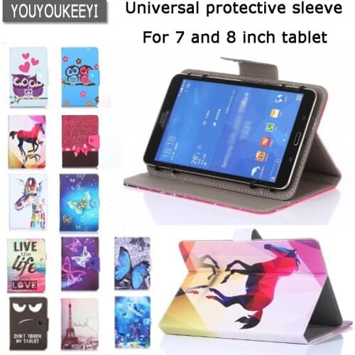 Cartoon Printed PU Leather Case Cover for Prestigio Grace 3118 3318 3G 8 inch Tablet Universal PU Leather Stand Case +3 Gifts