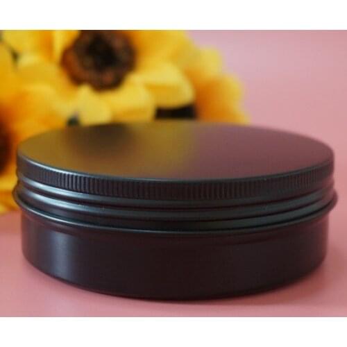 100ml Black Round Aluminum Box Metal Tin Cans Cosmetic Empty Cream 100g Black Containers DIY Refillable Jar Tea Aluminum Pot