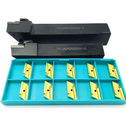 DKJNR2020K16 DKJNR2525M16 External HSS turning tool holder + 10PCS knux160405R carbide insert DKJNR + KNUX lathe tool set