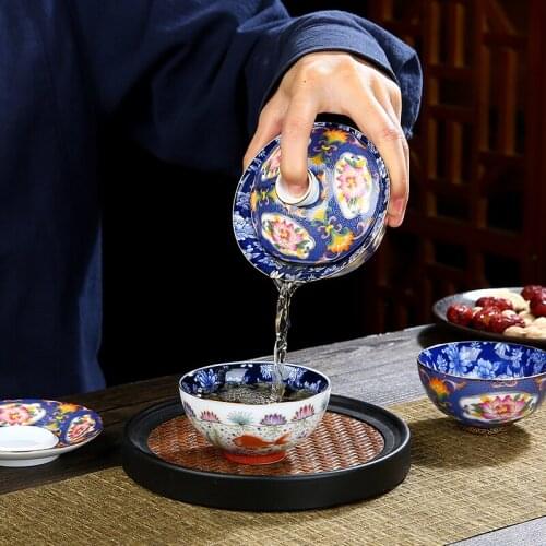 Enamel Tea Cup Ceramic Kungfu small tea cup single master cup household tea set tea cup tea cup tea tasting cup single NO.YZ5