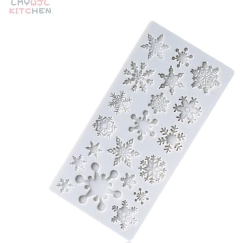 Christmas Snowflake Silicone Molds Chocolate Fudge Cake Decoration Molds DIY Baking Tools Christmas Decoration
