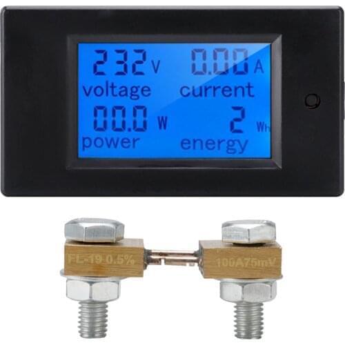 DC Voltage Power Meter Galvanometer Electricity Meter Power Detector Coulometer Multifunctional Digital Display Meter