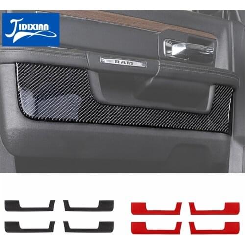 MOPAI Soft Carbon Fiber Car Inner Door Handle Side Decorative Cover Stickers for Dodge Ram 2010-2015 Interior Accessories