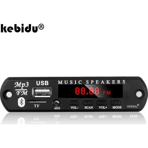 Kebidu Bluetooth5.0 MP3 WMA WAV Decoder Board 5V 12V Wireless Audio Module Newest USB TF FM Radio For Car accessories