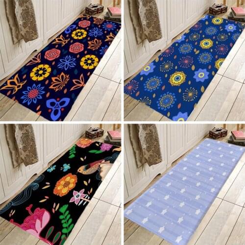 Creative 3D Printing Multi Flower Hallway Carpets and Rugs for Bedroom Living Room Carpet Kitchen Bathroom Anti-Slip Floor Mats