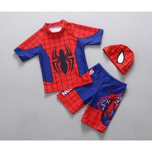 Summer Boy Swimwear 3 Pieces Children Swimsuit Baby Bathing Suit Swimming Trunks For Kids Spider Hero Beach Surfing Bathing Suit