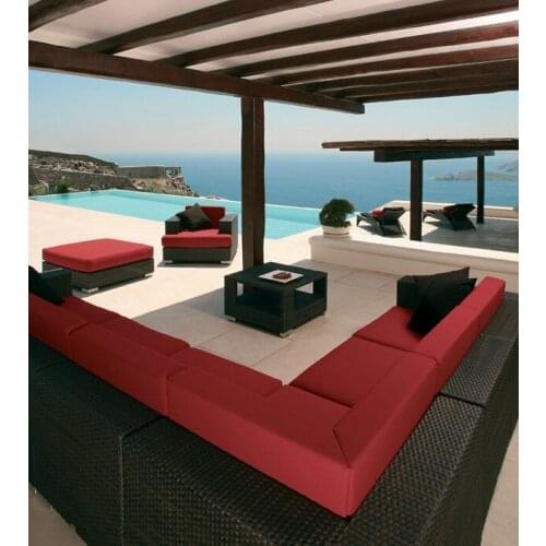 All weather beach side hotel used outdoor rattan 8 seater sofa lounge set