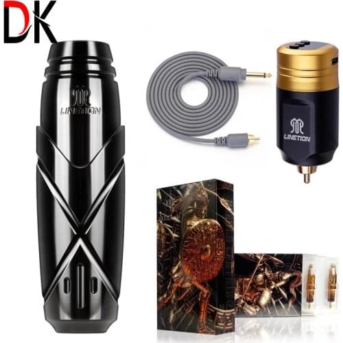 DKLABDK Linetion xXx Mini Tattoo Machine Pen Set With Wireless Power Supply,20pcs Mix Needle Cartridges,Completely Tattoo Kit
