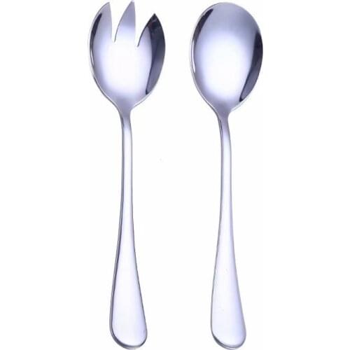 2Pcs/Set Gold Salad Spoon Fork Stainless Steel Cutlery Set Serving Spoon Set Colorful Unique Tableware Set Kitchen Accessories